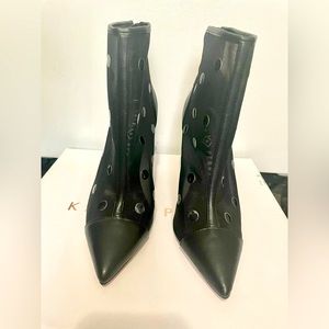 Katty Parry THE JEFFREE ankle boot. Sheer mesh shows a hint of skin decorated